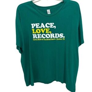 Alternative Apparel Peace Love Records Cactus Music Houston Green T-Shirt XL